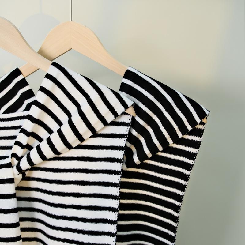 Korean Style Striped Knitted Neck Scarf Casual Women Shawl For Daily Outfit