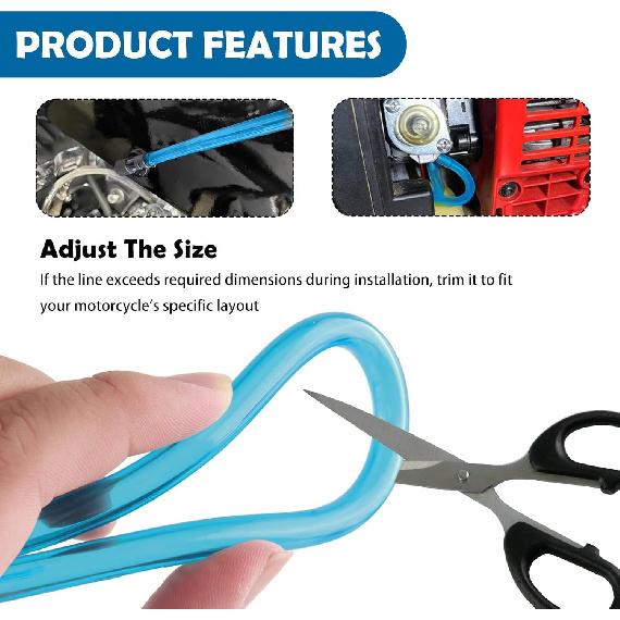 3,28 Fuß Motorrad-Kraftstoffleitungsschlauch mit Außendurchmesser 8 mm / Innendurchmesser 5 mm, PVC-Motorrad-Kraftstoffschlauch für den Transport von Öl/Flüssigkeit, Zuschneidbares Motorradzubehör Gasleitung