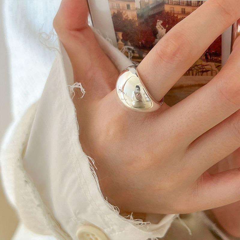 Xiaomi 925 Sterling Silver Simple Ring For Women Fine Jewelry Finger Adjustable Open Vintage Simple Ball Ring For Party Birthday Gift