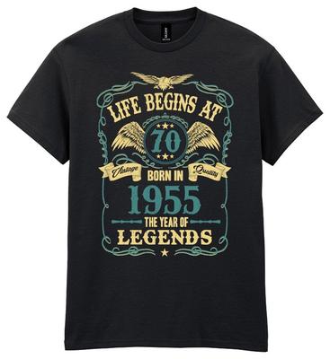 Het leven begint bij 18-80 Heren Verjaardags T-shirt Legende Kies Leeftijd 18e 21e 50e 70e