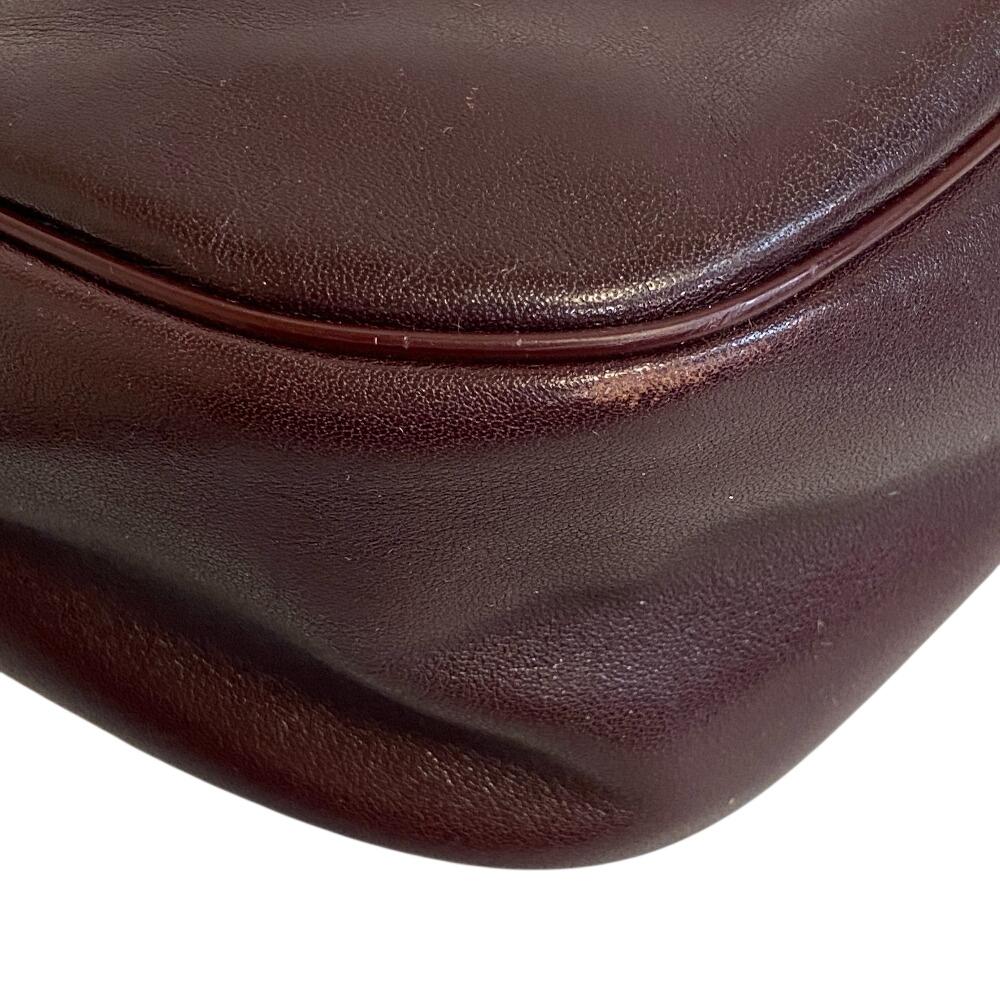 Givenchy Vintage Logo Klappe Leder Schultertasche weinrot Leder Damen Gebraucht