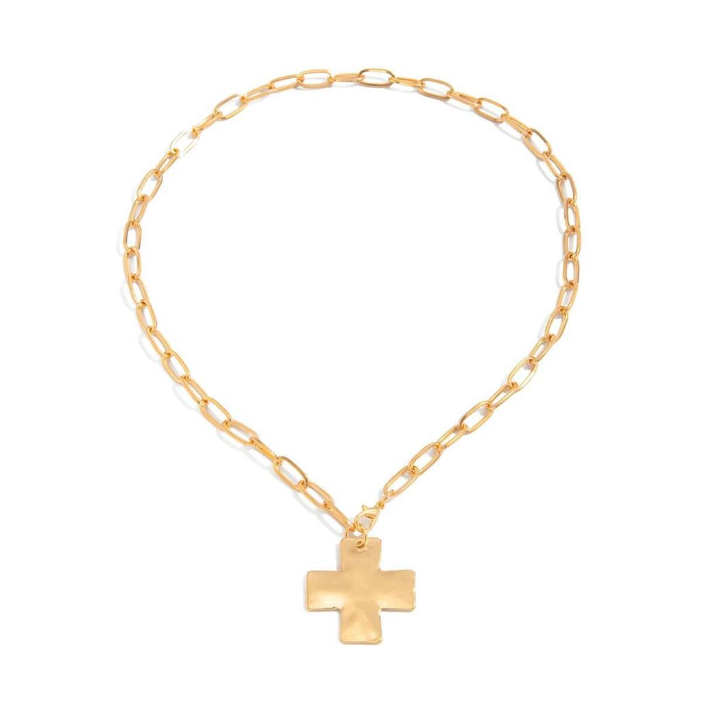 IngeSight.Z Punk Big Cross Jesus Pendant Necklace for Women 2026 Vintage Hip Hop Buckle Chain Necklace Grunge Goth Jewelry Gifts