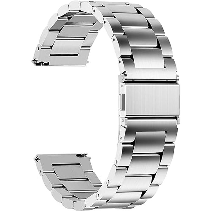 

18мм 22мм 20мм Ремінець для годинника Для Samsung Galaxy Watch 7/6/5/4/3 40мм 44мм S3 Active2 для Huawei Watch GT6 GT5 Ремінець з нержавіючої сталі 22mm срібний