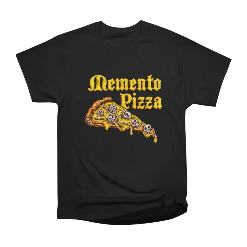 

Men Casual Shirts Short Sleeves MEMENTO PIZZA Black Tees Oversized T-shirts XXXL чорний