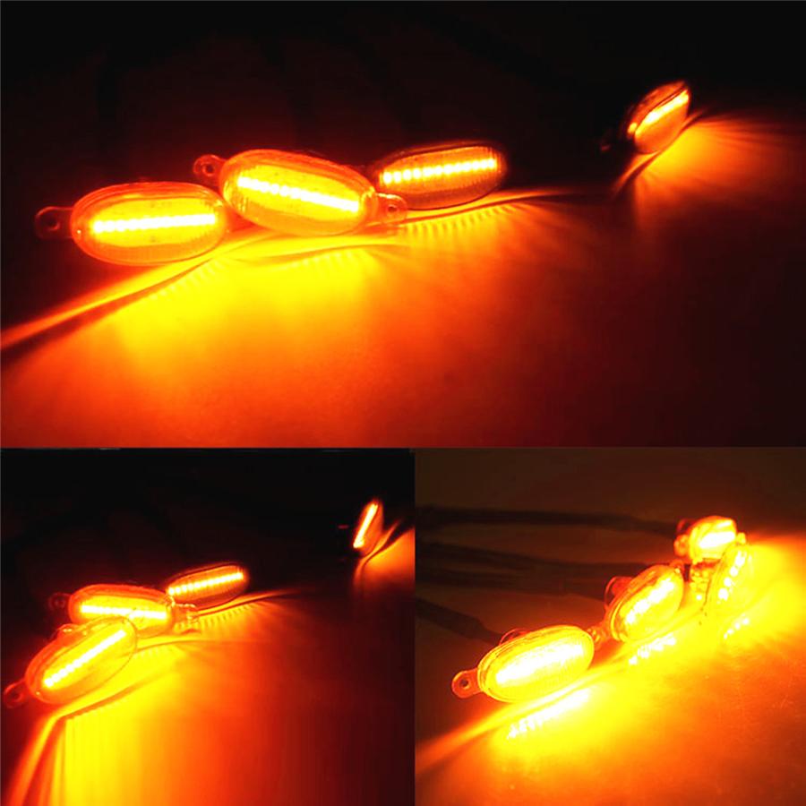 6Pcs Raptor Style Smoked Lens Amber LED Grille Lights For Ford F150