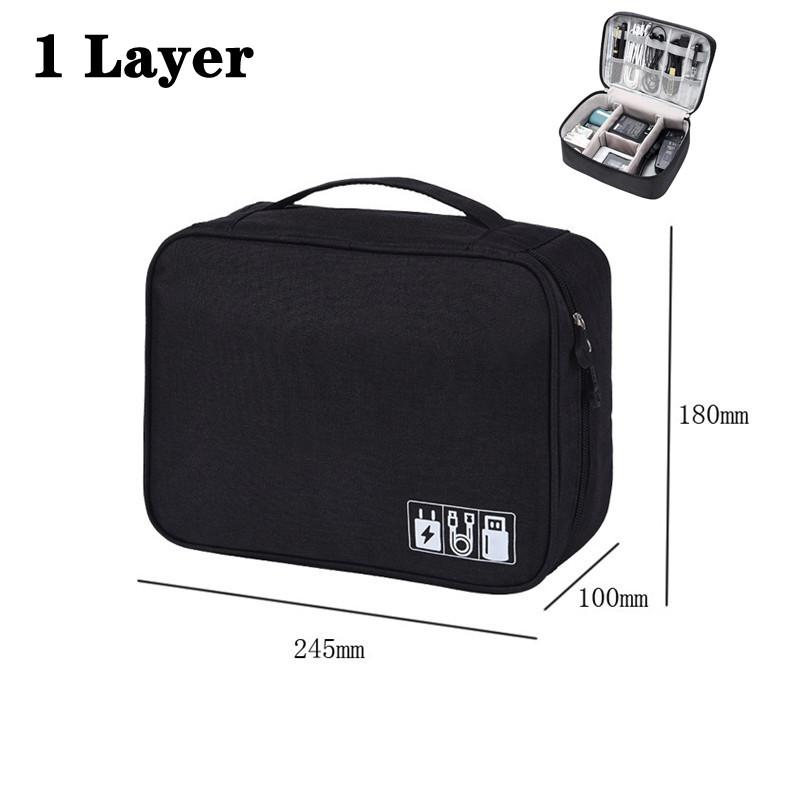 Portable Digital Storage Bag Waterproof Electronic Organizer Travel USB Cable Data Line Charger Plug Charging Treasure Box Bag