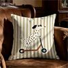 Cute Dalmatian Dog Scooter Throw Pillow Cover Funny Cartoon Pet Print Decorative Cushion Case For Sofa Couch Living Room Kids