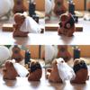 Cute Capybara Wedding With Rose Mesh Headwear Plush Fill Toy Keychain Pendant