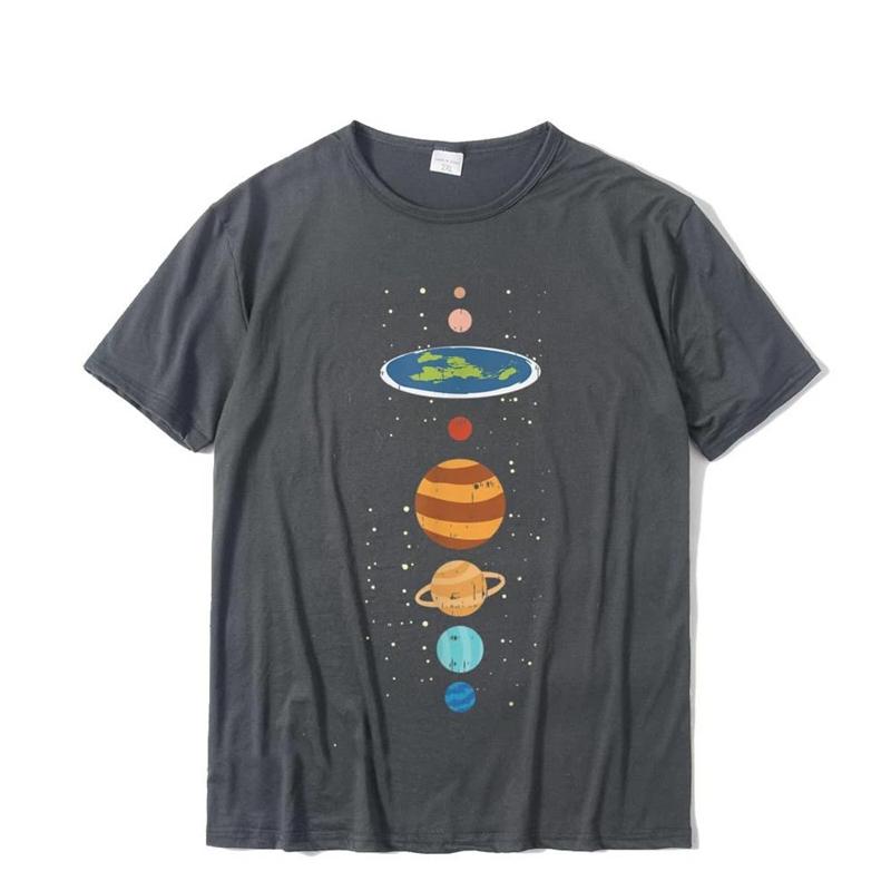 Graphic Flat Earth And Planets Funny Conspiracy Theory Earthers Fashion tshirt Gift T-Shirt Cute Men T Shirt Cotton Tops Tees