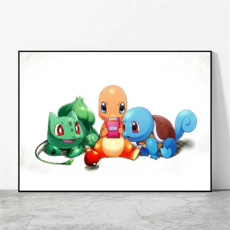 Anime Canvas Paintings Pokemon Ash Ketchum Pikachu Poster Wall Decorative Brings Endless Joy Show The Cozy Home Atmosphere