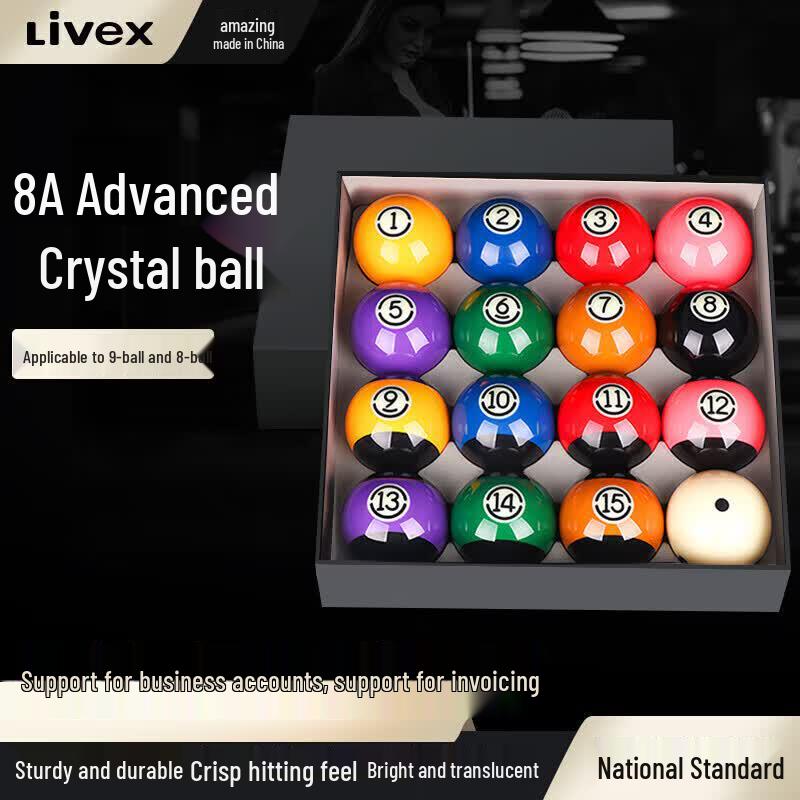 LIVEX Premium 8-Ball Billiard Ball Set