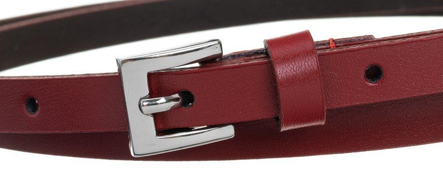 Classic, narrow women's belt with a silver metal buckle
