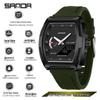Sanda Trendy Men's Dual Display Luminous Waterproof Electronic Watch - Casual and Versatile with Countdown Timer