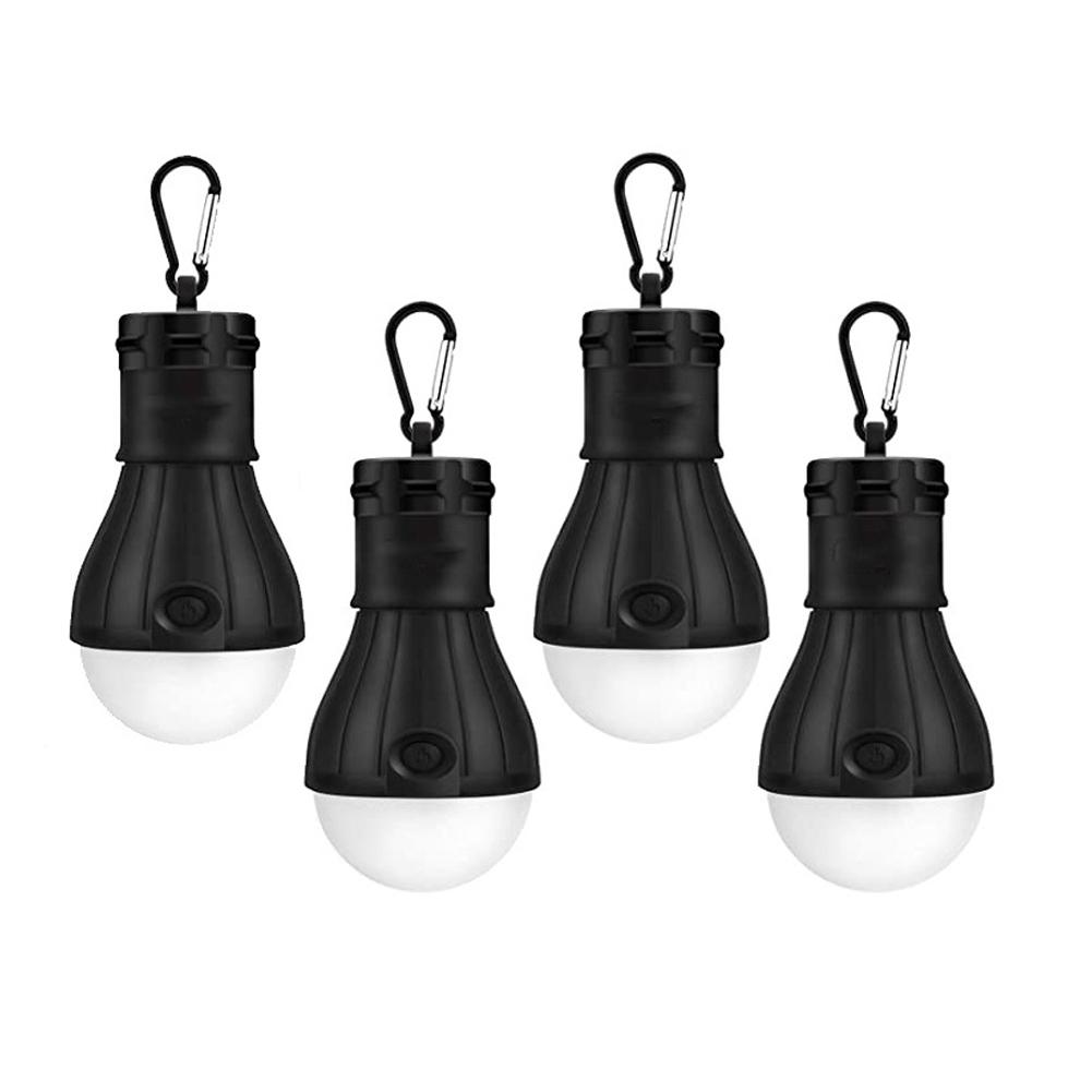 4pcs LED Camping Lantern Portable Hand-held Emergency Light Rechargeable Outdoor Tent Light Multihook For Hiking Survival Gear