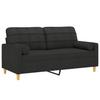 Vidaxl 2-Osobowa Sofa Z Poduszkami, Czarna, 140 Cm, Tkanina