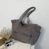 2025 spring and summer new double-sided tote bag women's casual large-capacity striped shoulder bag hand bag
