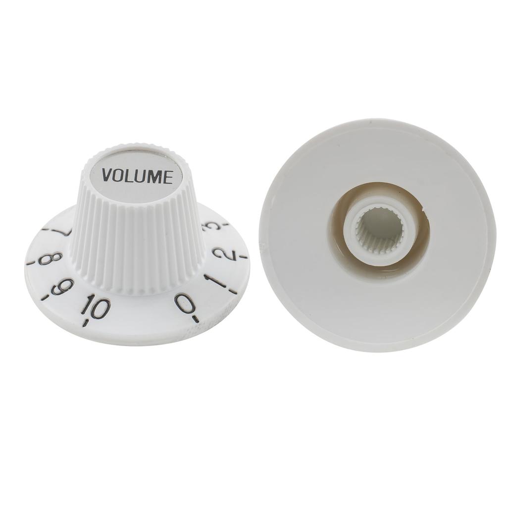 Musiclily Pro Top Hat Sombrero Inch for Volume and Tone Controls of Electric White 2 TONE Knob, Knob, Standard, Guitar/Bass Amplifiers, (2 VOL. + Set)