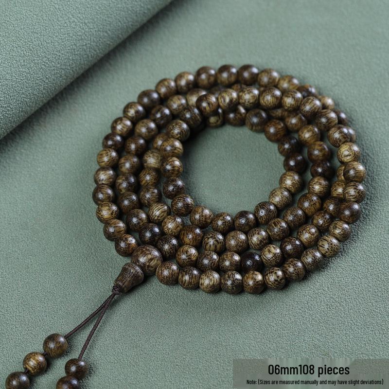 Yingge Green Agarwood Prayer Beads Bracelet: Multi-strand, Unisex, Cool Honey Scent, Full Oil Veins, Hand-rubbed Buddhist Beads.