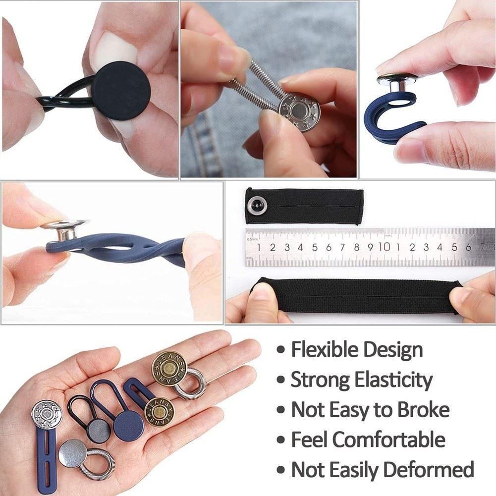 Button Extenders for Jeans 6 Sizes Pants Button Waistband Extender