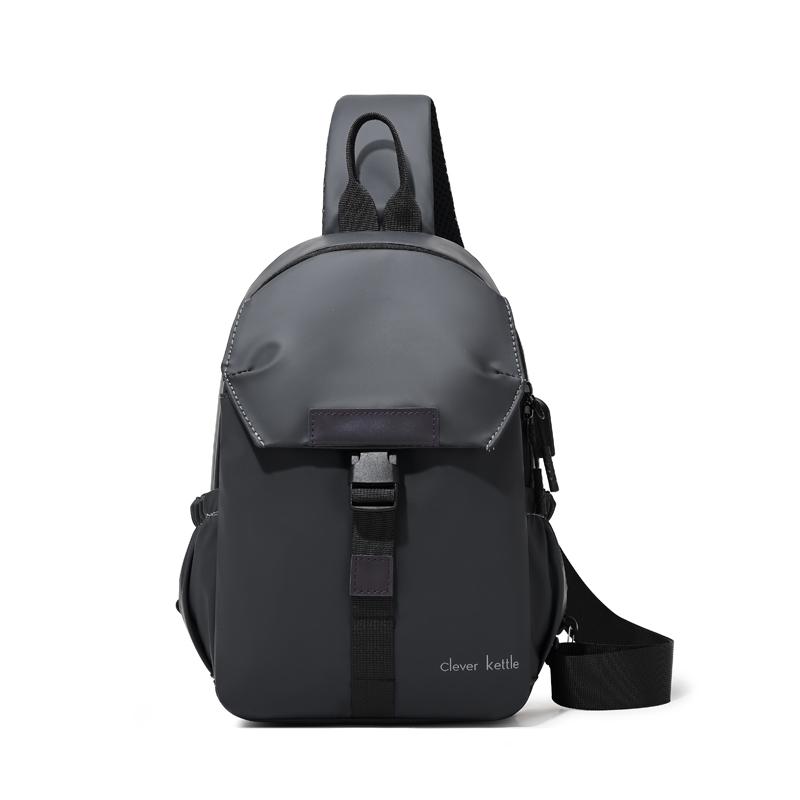 Mobile Phone Shoulder Bag Waterproof Men s Chest Bag Multi-Pocket Large Capacity Crossbody Bag серый