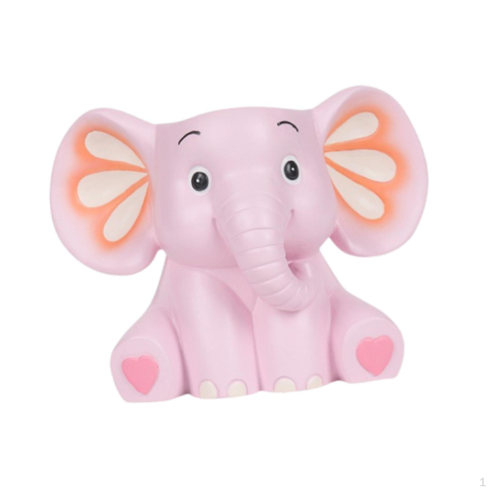 

Милый держатель для ручек в виде слона, украшение для рабочего стола, органайзер для принадлежностей, расписанная вручную статуя из смолы розовый