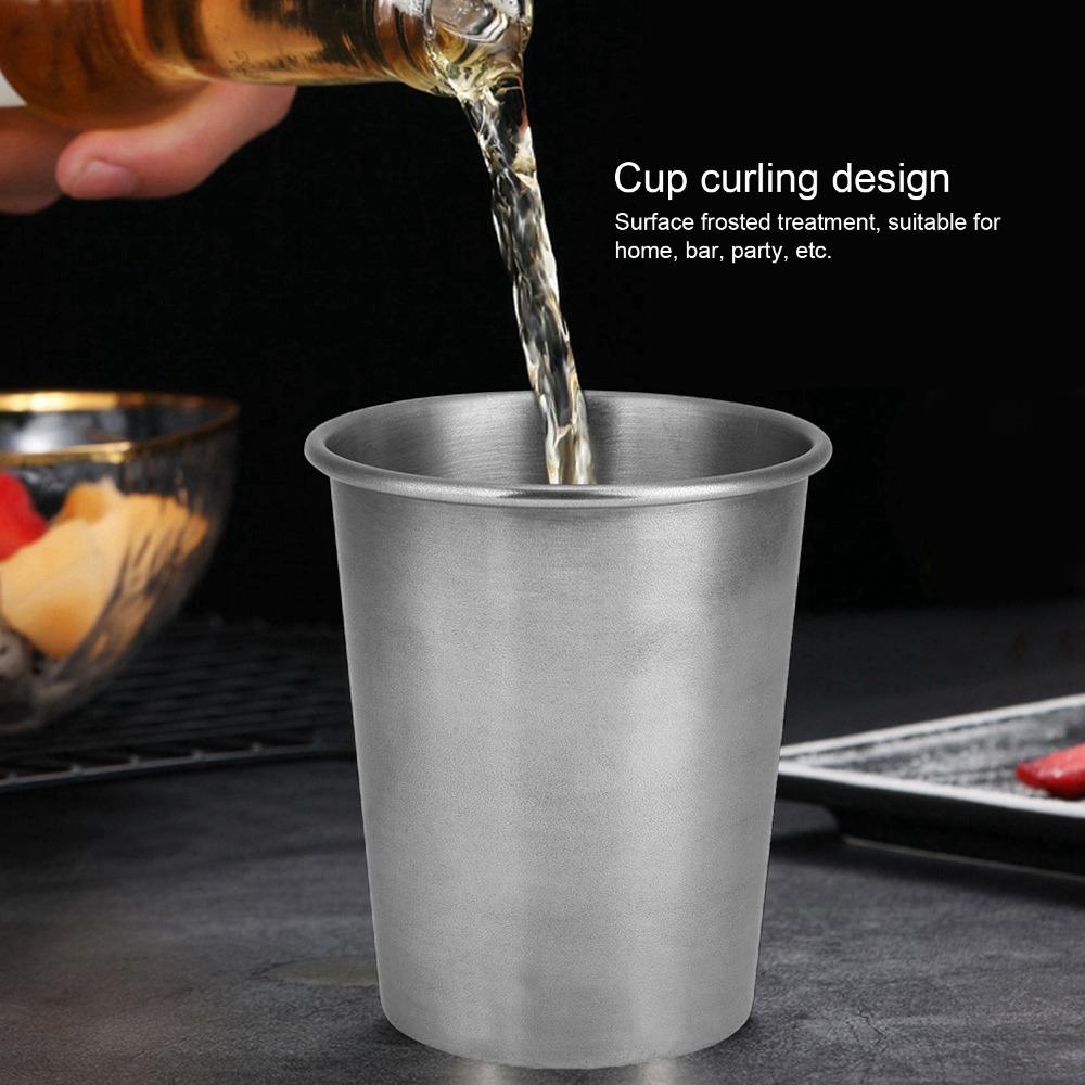 4pcs Shatterproof Stainless Steel Cup Portable Wine Cup Unbreakable Beer Mug Home Use