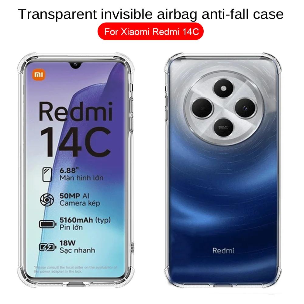 

For Xiaomi Redmi 14C Shockproof Case Soft Silicone Transparent Bumper Phone Case For Xiaomi Redmi 14C 13C 12C 10C 5G Clear Cover Redmi A1