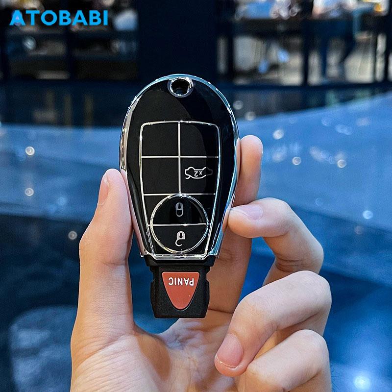 Tpu Car Key Case Remote Fob Protector Cover Keychain Auto Accessories For Jeep Grand Cherokee Dodge Dart Chrysler