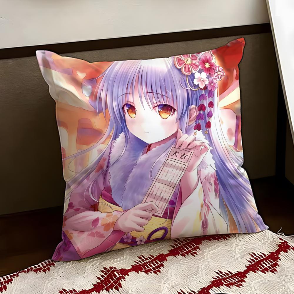 AAngel BBeats Anime Cushion Cover Reversible Soft Durable Pillow Cover Home  Car MultiScene Use for Daily Comfort