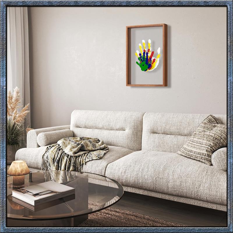 

Top Deals Clear Family Handprint Kit - Gifts For New Parents Create Lasting DIY Crafts Keepsake Wooden Frame Includes Paint Colo NONE