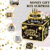 Surprise Birthday Party Decoration with Creative Funny Pumping Cash Money Box with Cake Card For Friends