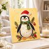 DIY Pearl Diamond Painting Art Kit with Frame Christmas Penguin Home Wall Decor Craft Kit. Wall Decoration Gift