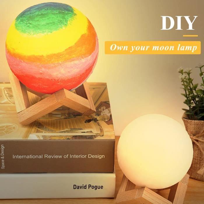 Lampe Lune - CPROSP - 15cm - 16 Couleurs - Rechargeable USB - Interrupteur Tactile
