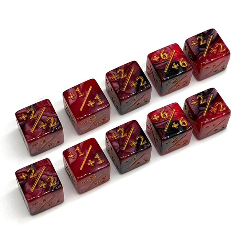 10 szt. 16 mm 6-stronne kości liczniki +1-1 kości liczące do gry Magic The Gathering tokeny karty lojalnościowe akcesoria zabawka dla dzieci