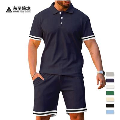 Men's Short-sleeved Suit Olo Shirt Shorts Sports and Leisure Two-piece Suit Trendy Wear