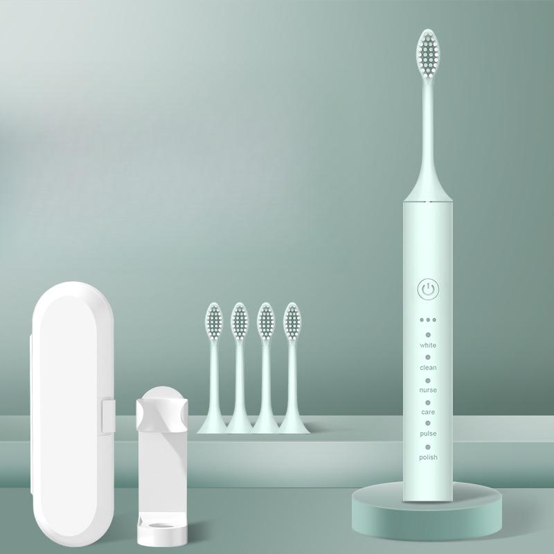 Brosse à Dents Électrique pour Hommes et Femmes Rechargeable Ultrasonique à Poils Doux Brosse à Dents Domestique de Voyage en Extérieur