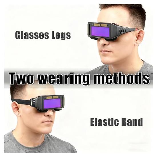 Schweißhelm Schutzbrille Solar Automatisch Abdunkelnd Schweißbrille mit verstellbarem Lampenschirm