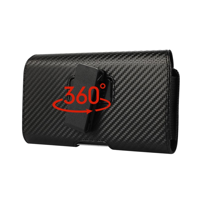 New Universal PU Leather 360° Rotation Phone Case Pouch for 5.2"-7" Mobile Phones with Flip Waist Bags Belt Clip Cover Phone Bag