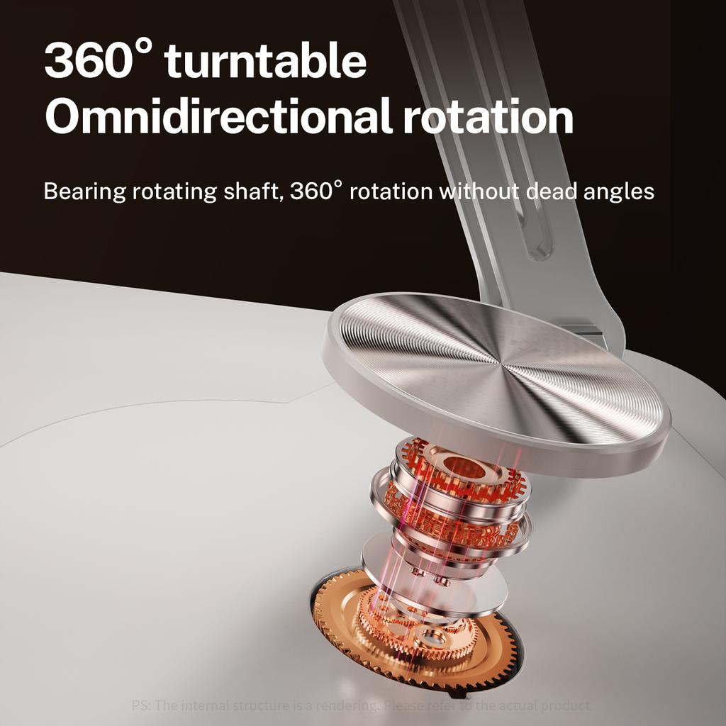 J61 12-17.3 inch Tablets Laptop Stand Height Adjustable Rotating Foldable Carbon Steel Notebook Desktop Holder Riser