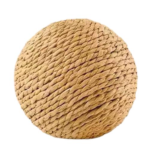 Jute Ball Cat Toy with Large Self-Entertainment Ball Squeaker Extra for Teething Biting Natural Sisal Toy