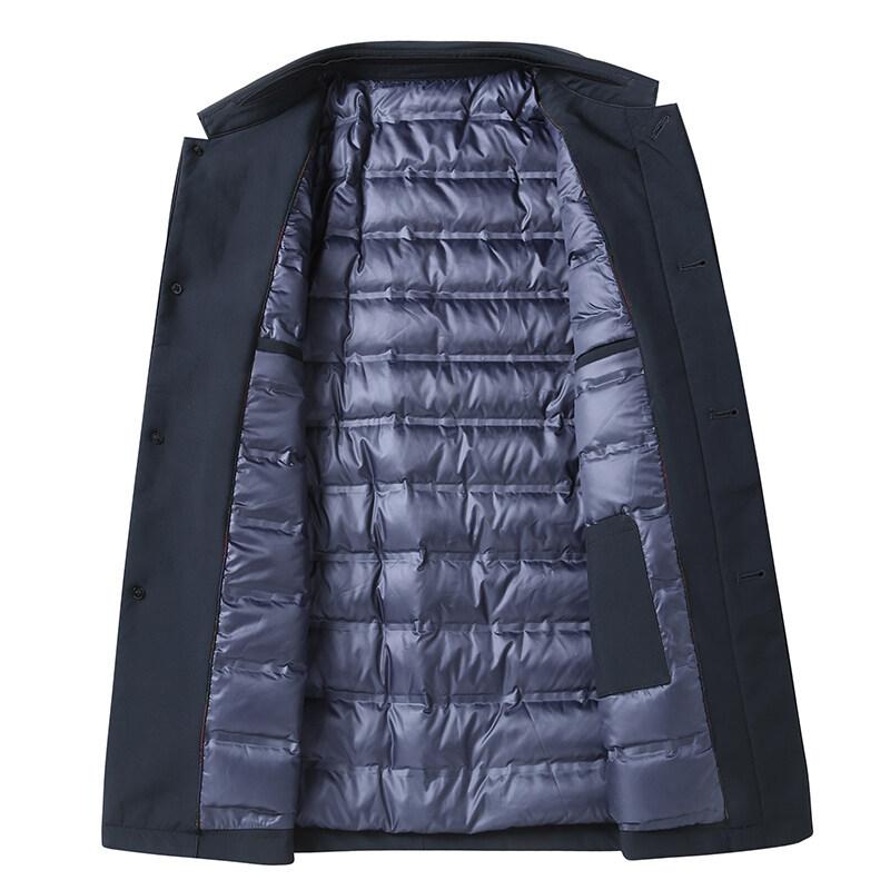 Middle-aged and elderly lapel down jacket men's casual thickened warm velvet dad jacket