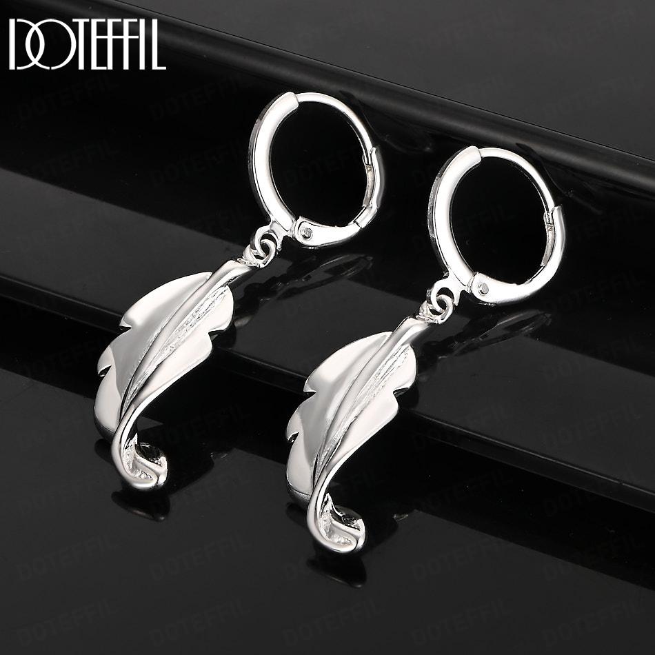 Cercei piercing cu frunze răsucite din argint 925 bijuterii de nuntă la modă