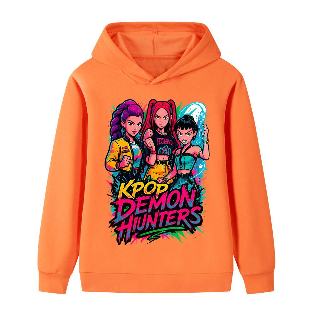 B1213 Kids Boys Girls Kpop Rumi Zoey Mira Print Long Sleeves Hoodie