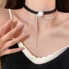 Rose Pearl Choker Black Collar Collarbone Chain Necklace Necklace Neck Necklace Accessories Women