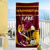 Washington Football Helmet Customized Name Beach Towel Super Soft & Absorbent