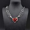 1 Stück Vintage Gothic Teufelskralle Rotes Herz Anhänger Choker Halskette Totenkopf Skelett Hände Hexen Schmuck Geschenk für Frauen Halloween Kostüm Party Cosplay