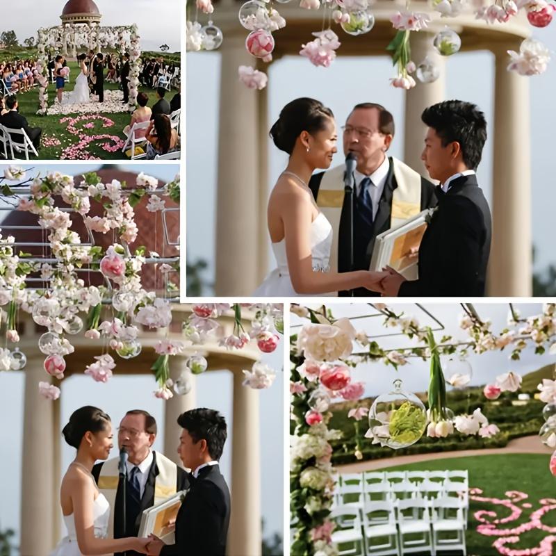 2 Stück aufhängbarer Kerzenhalter aus Kristallglas, rustikaler Stil, romantischer Kerzenhalter aus Glas für Zuhause, Mikrolandschaft, dekorative Glaskugeln
