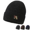 Letter A Printing Beanie Caps Solid Color Knitted Hat Windproof Fashion Gifts