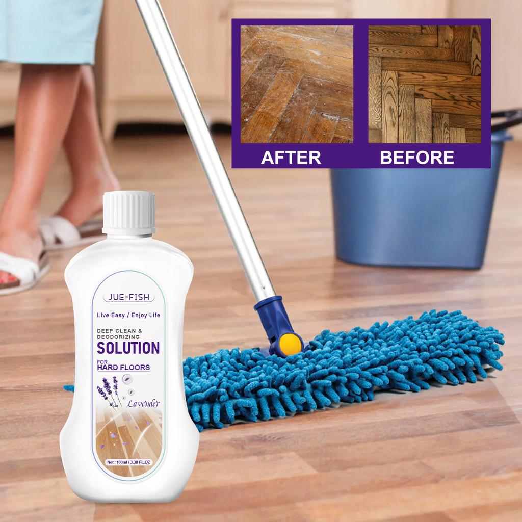 JUE-FISH Household Wood Floor Cleaning Liquid Decontaminating Decontaminating Perfuming Cleaner Polishing Quick-Drying Brightening Floor Stain Remover