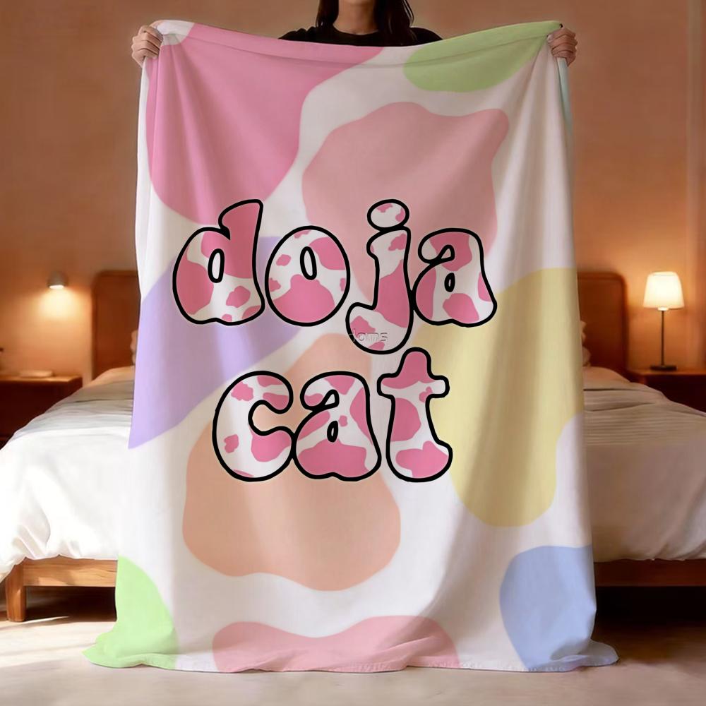 Album Vie D-Doja Cat Throw Lightweight 240g Flannel Blanket Soft Skin-friendly for Summer Cooling 75X95CM